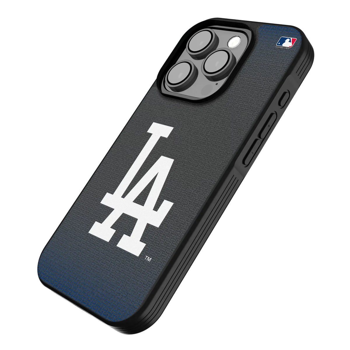 LA Dodgers Linen iPhone Bump Phone Case for Apple iPhone - Isometric View
