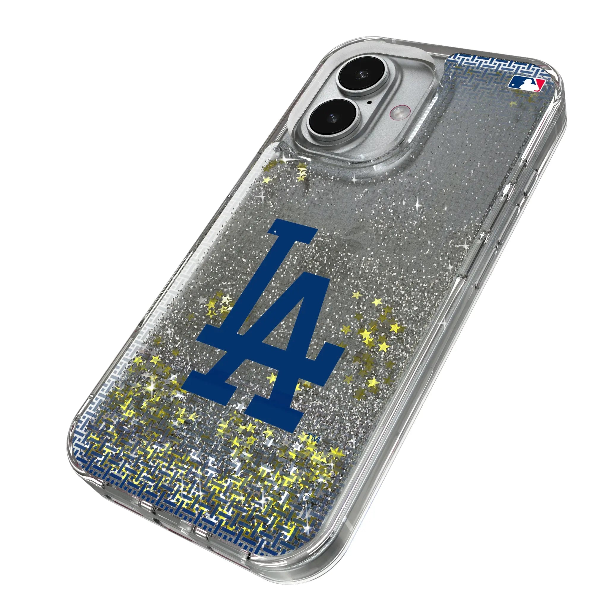 LA Dodgers Linen iPhone Glitter Phone Case for Apple iPhone - Isometric View