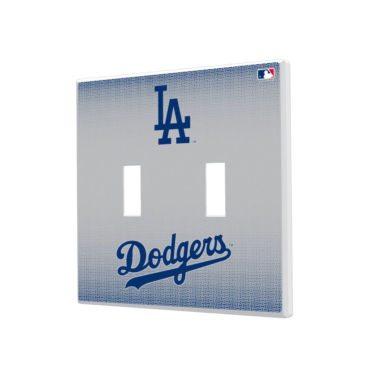 LA Dodgers Linen Hidden-Screw Light Switch Plate#Style_Double Toggle