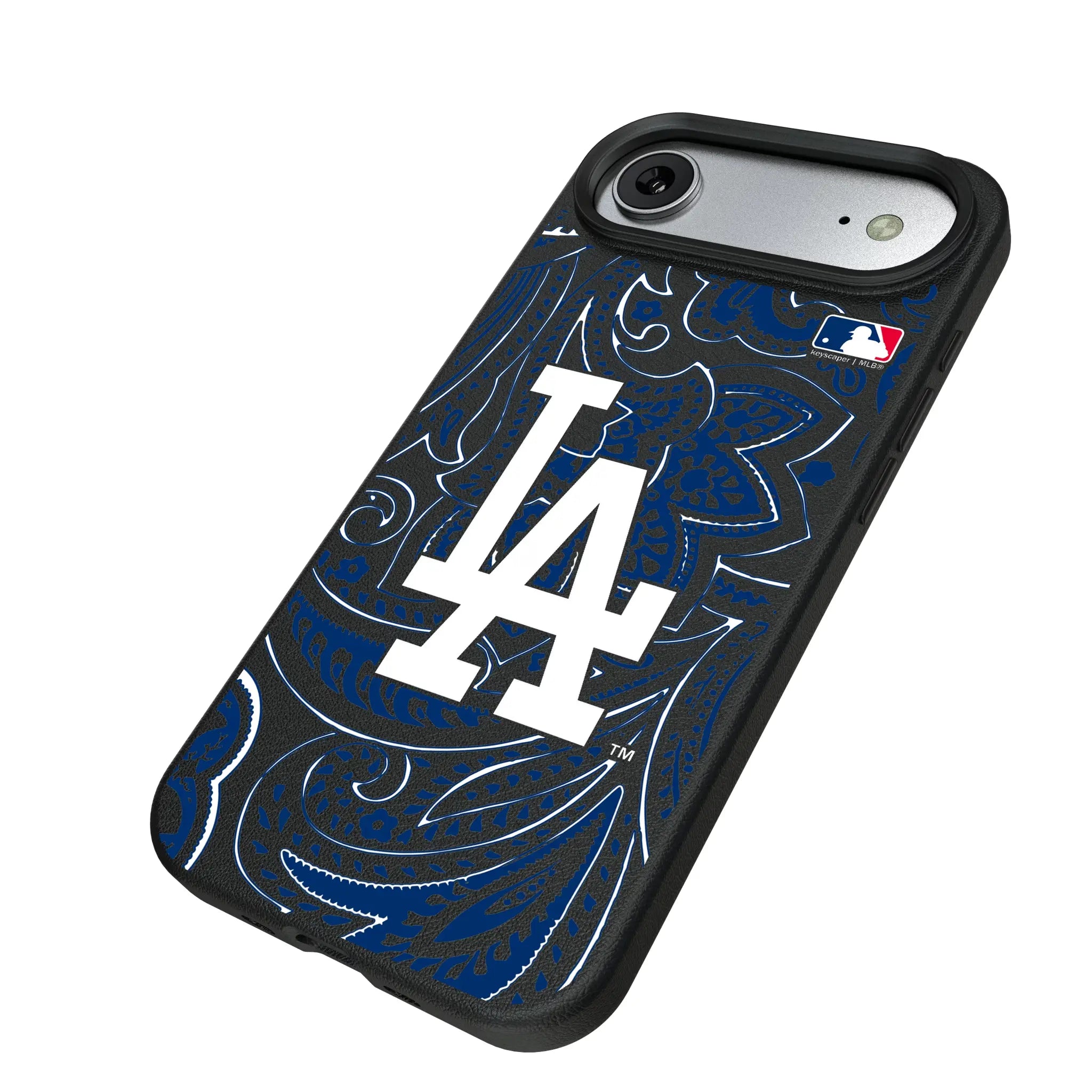 LA Dodgers Paisley iPhone MagSafe Compatible Phone Case for Apple iPhone - Isometric View#Device_iPhone Air