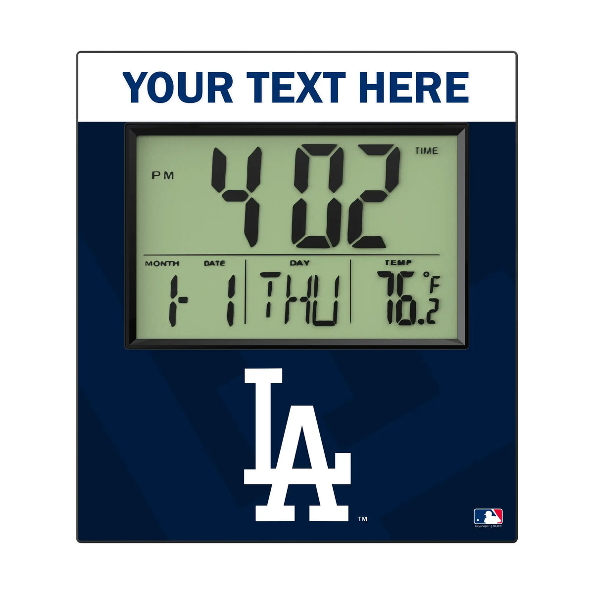 LA Dodgers Personalized Color Block Wall Clock