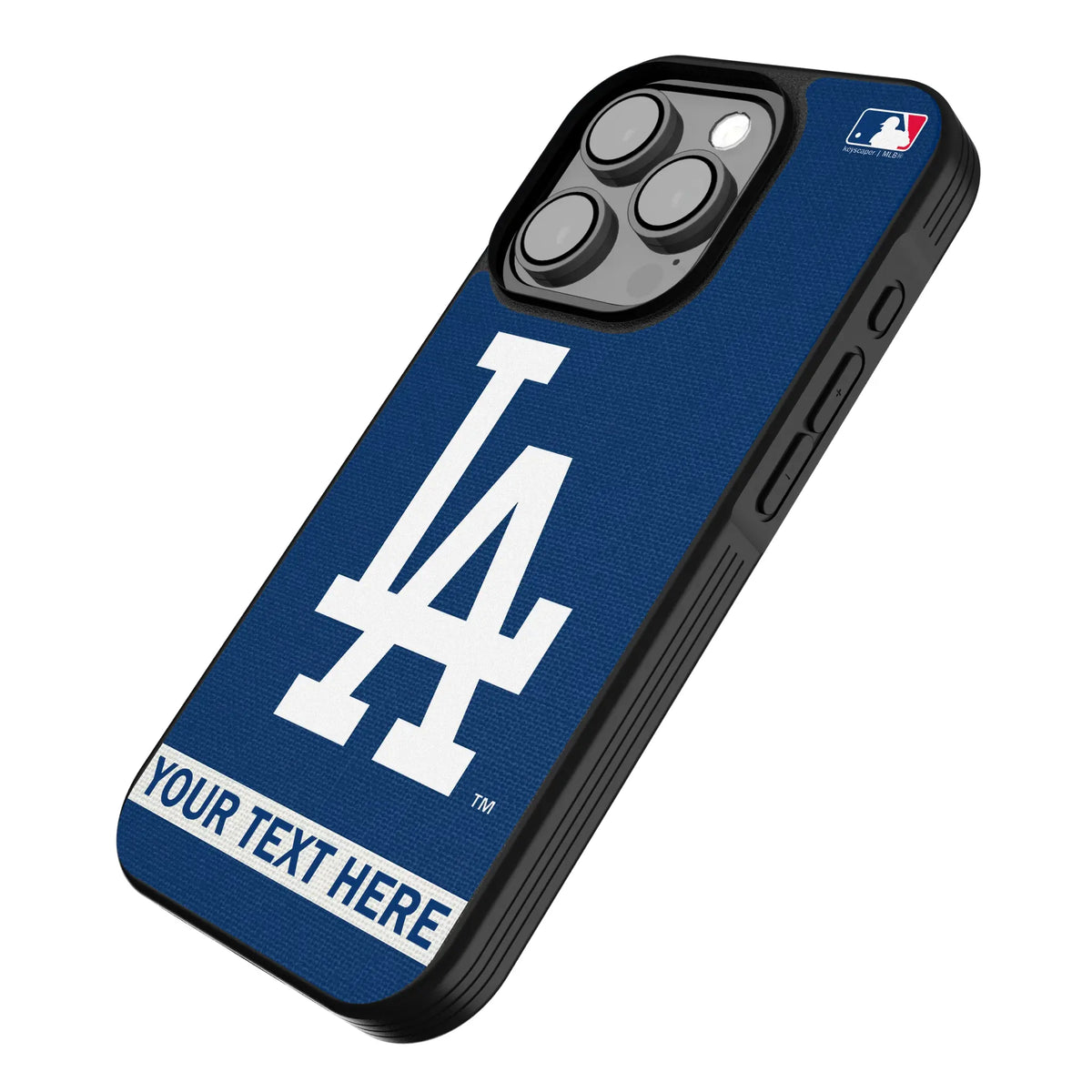 LA Dodgers Personalized Stripe iPhone Bump Phone Case for Apple iPhone - Isometric View