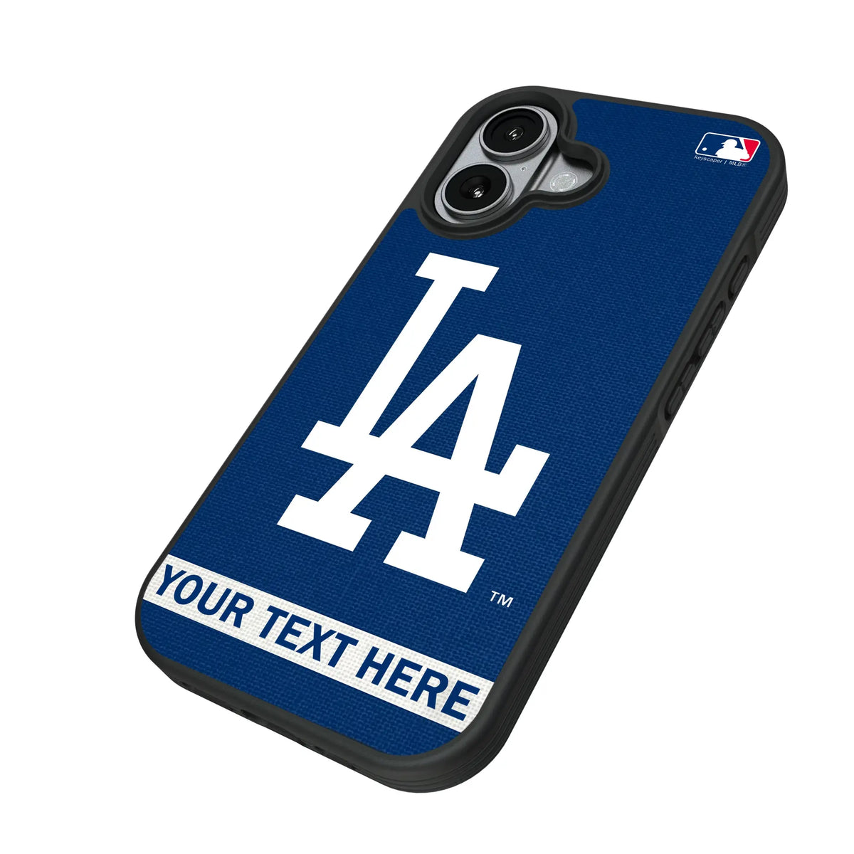 LA Dodgers Personalized Stripe iPhone Bump Phone Case for Apple iPhone - Isometric View#Device_iPhone 17