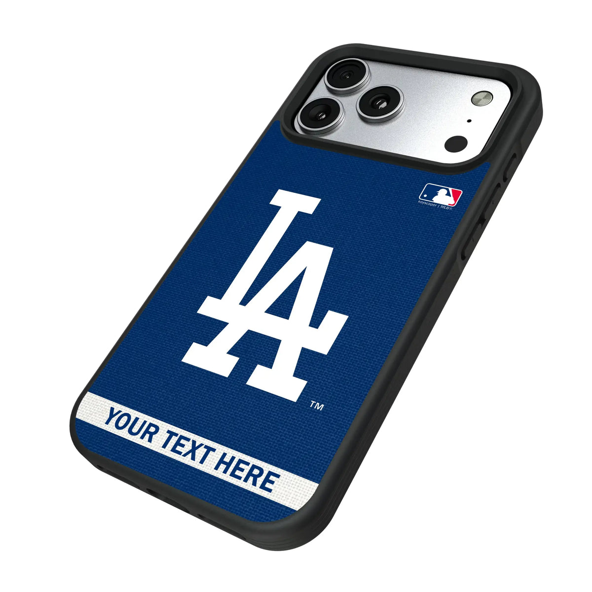 LA Dodgers Personalized Stripe iPhone Bump Phone Case for Apple iPhone - Isometric View#Device_iPhone 17 Pro Max
