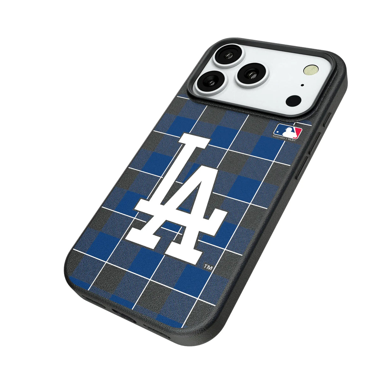 LA Dodgers Plaid iPhone MagSafe Compatible Phone Case for Apple iPhone - Isometric View#Device_iPhone 18 Pro