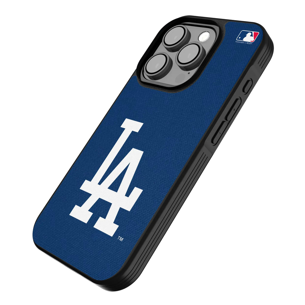 LA Dodgers Solid iPhone Bump Phone Case for Apple iPhone - Isometric View