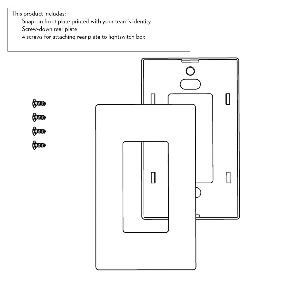 LA Dodgers Solid Hidden-Screw Light Switch Plate