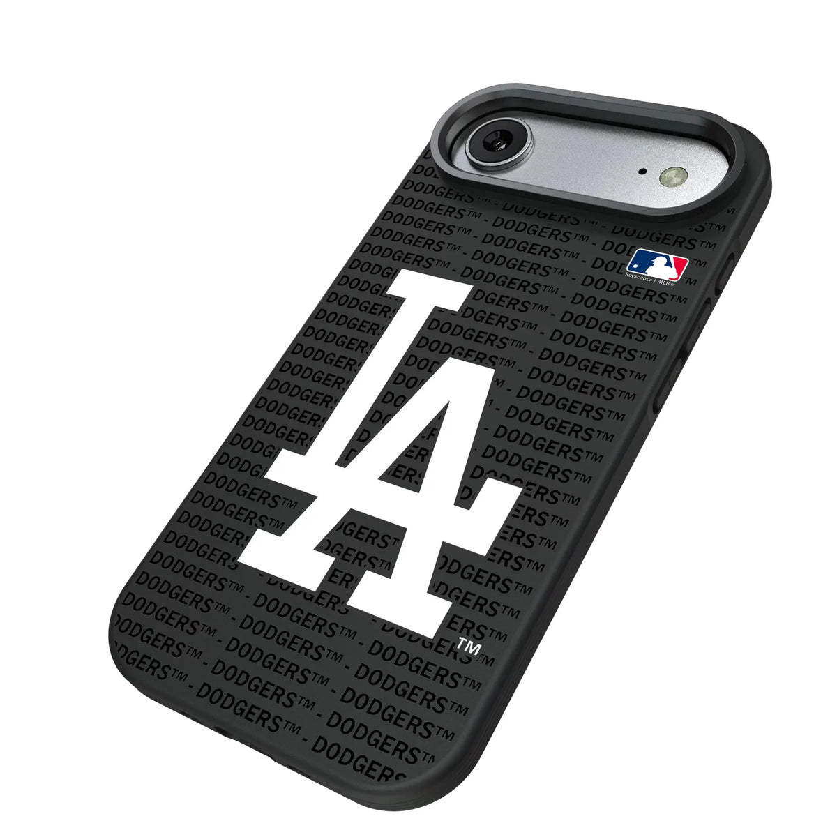 LA Dodgers Text Backdrop iPhone Bump Phone Case for Apple iPhone - Isometric View#Device_iPhone Air