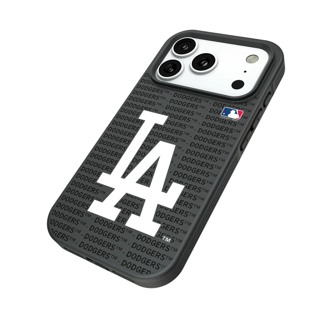 LA Dodgers Text Backdrop iPhone Bump Phone Case for Apple iPhone - Isometric View#Device_iPhone 18 Pro