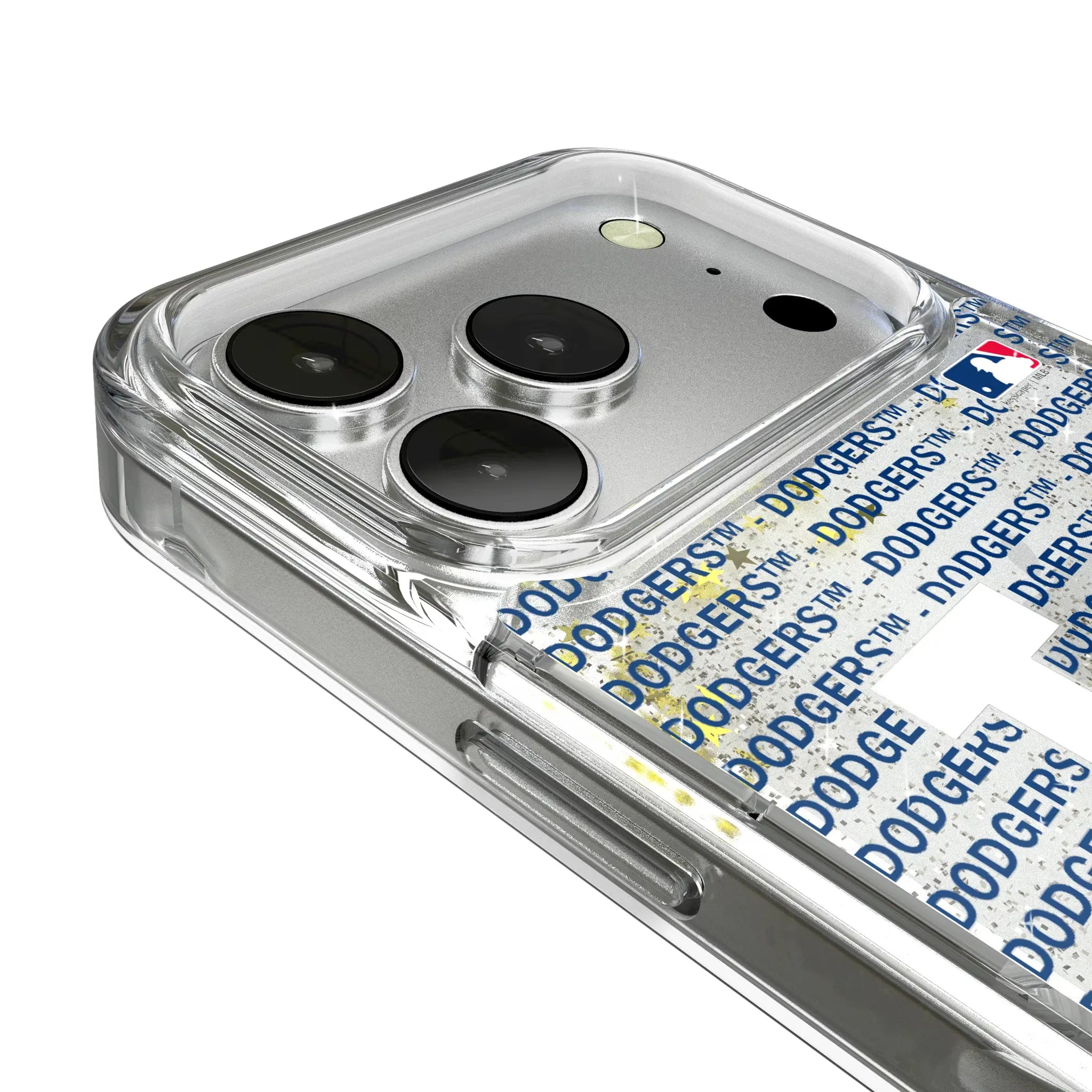 LA Dodgers Text Backdrop iPhone Glitter Phone Case for Apple iPhone - Detail
