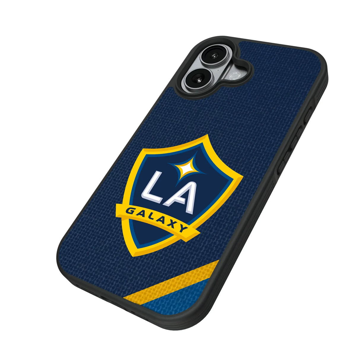 LA Galaxy Diagonal Stripe iPhone Bump Phone Case for Apple iPhone - Isometric View#Device_iPhone 17