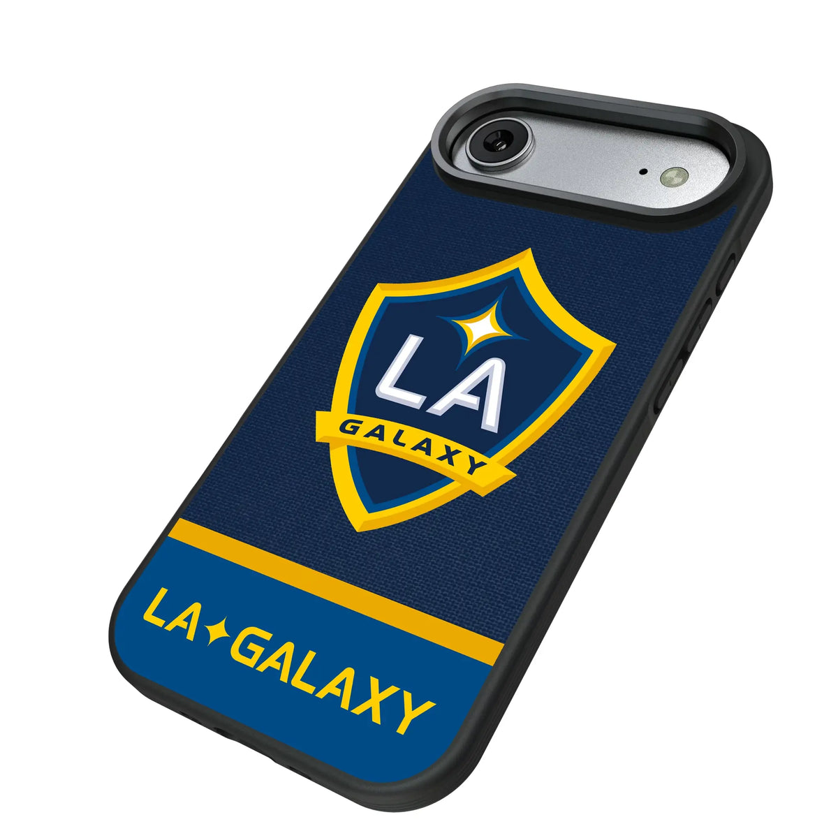 LA Galaxy Endzone Solid iPhone Bump Phone Case for Apple iPhone - Isometric View#Device_iPhone Air