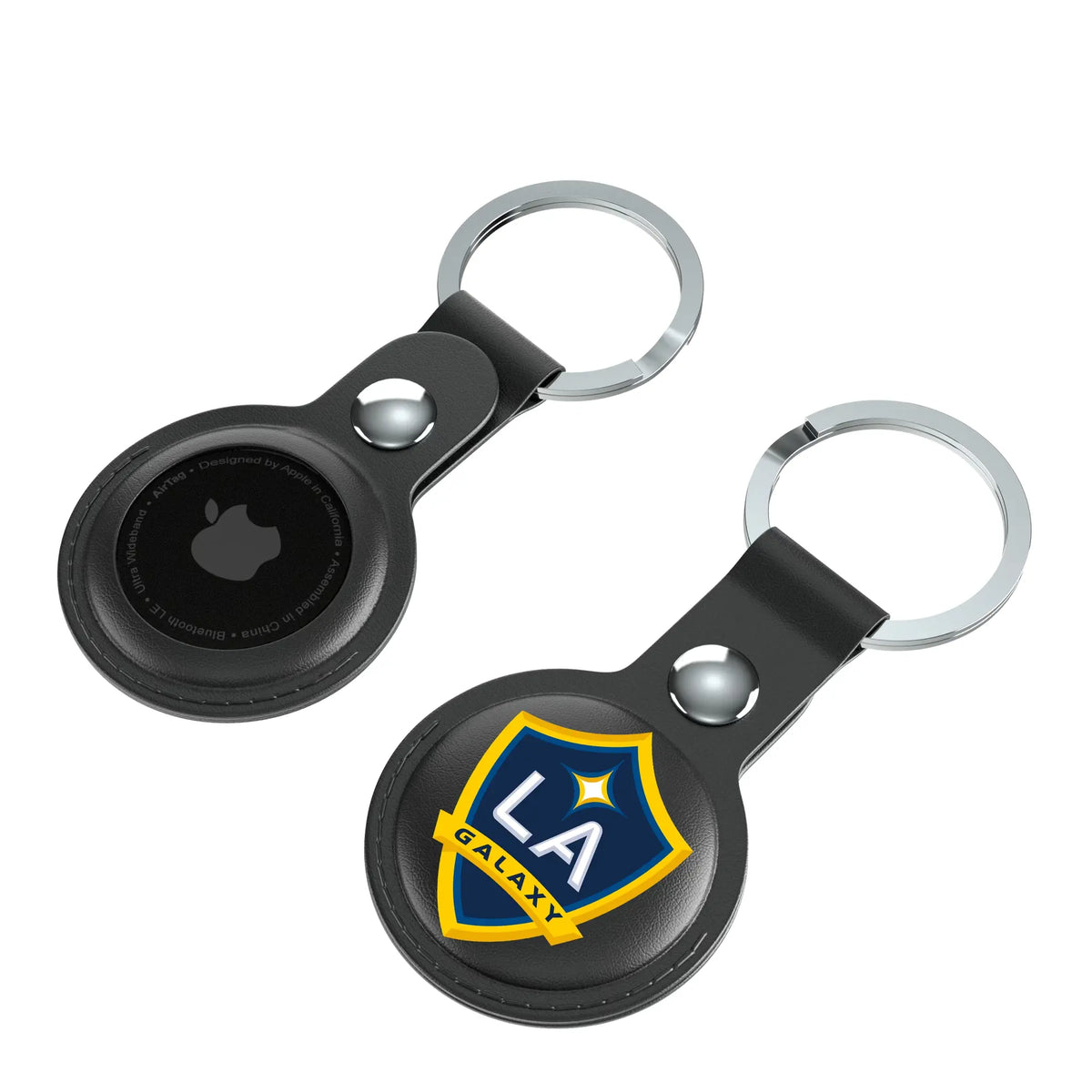 LA Galaxy Insignia AirTag Black Airtag Holder 2-Pack - Isometric View