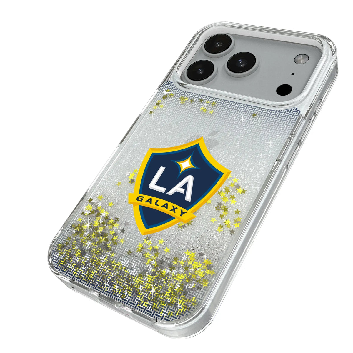LA Galaxy Linen iPhone Glitter Phone Case for Apple iPhone - Isometric View#Device_iPhone 18 Pro
