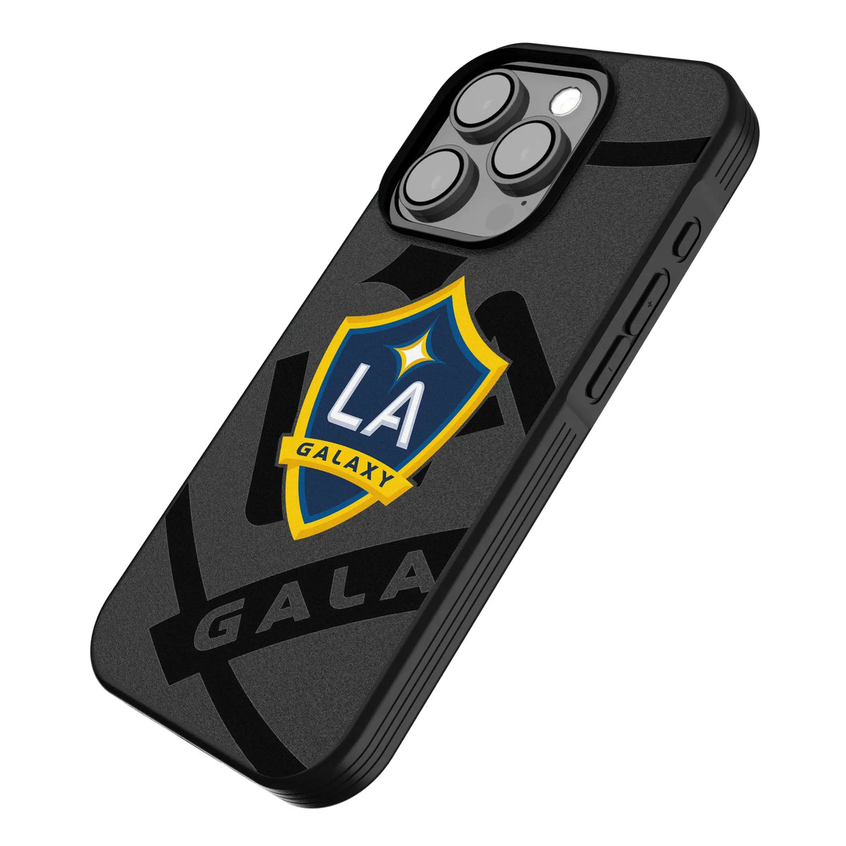 LA Galaxy Monocolor Tilt iPhone Bump Phone Case for Apple iPhone - Isometric View