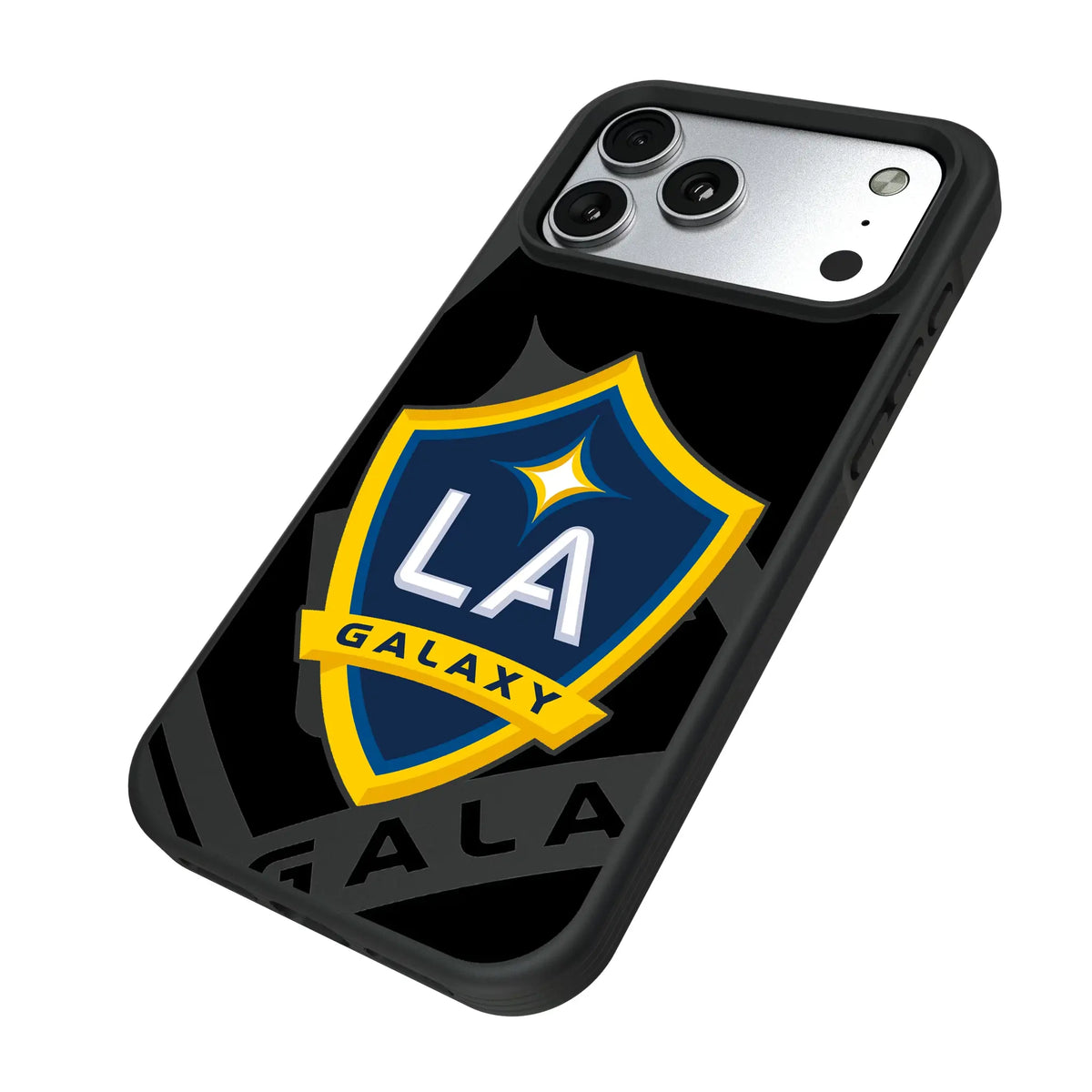 LA Galaxy Monocolor Tilt iPhone Bump Phone Case for Apple iPhone - Isometric View#Device_iPhone 17 Pro Max