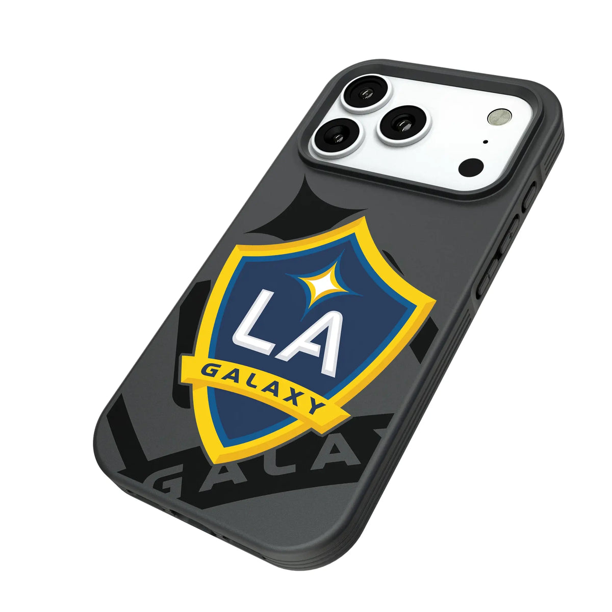 LA Galaxy Monocolor Tilt iPhone Bump Phone Case for Apple iPhone - Isometric View#Device_iPhone 18 Pro