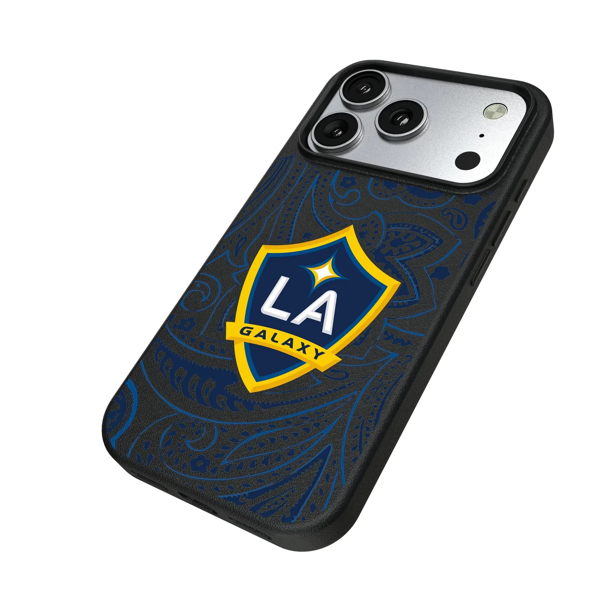 LA Galaxy Paisley iPhone MagSafe Compatible Phone Case for Apple iPhone - Isometric View#Device_iPhone 17 Pro