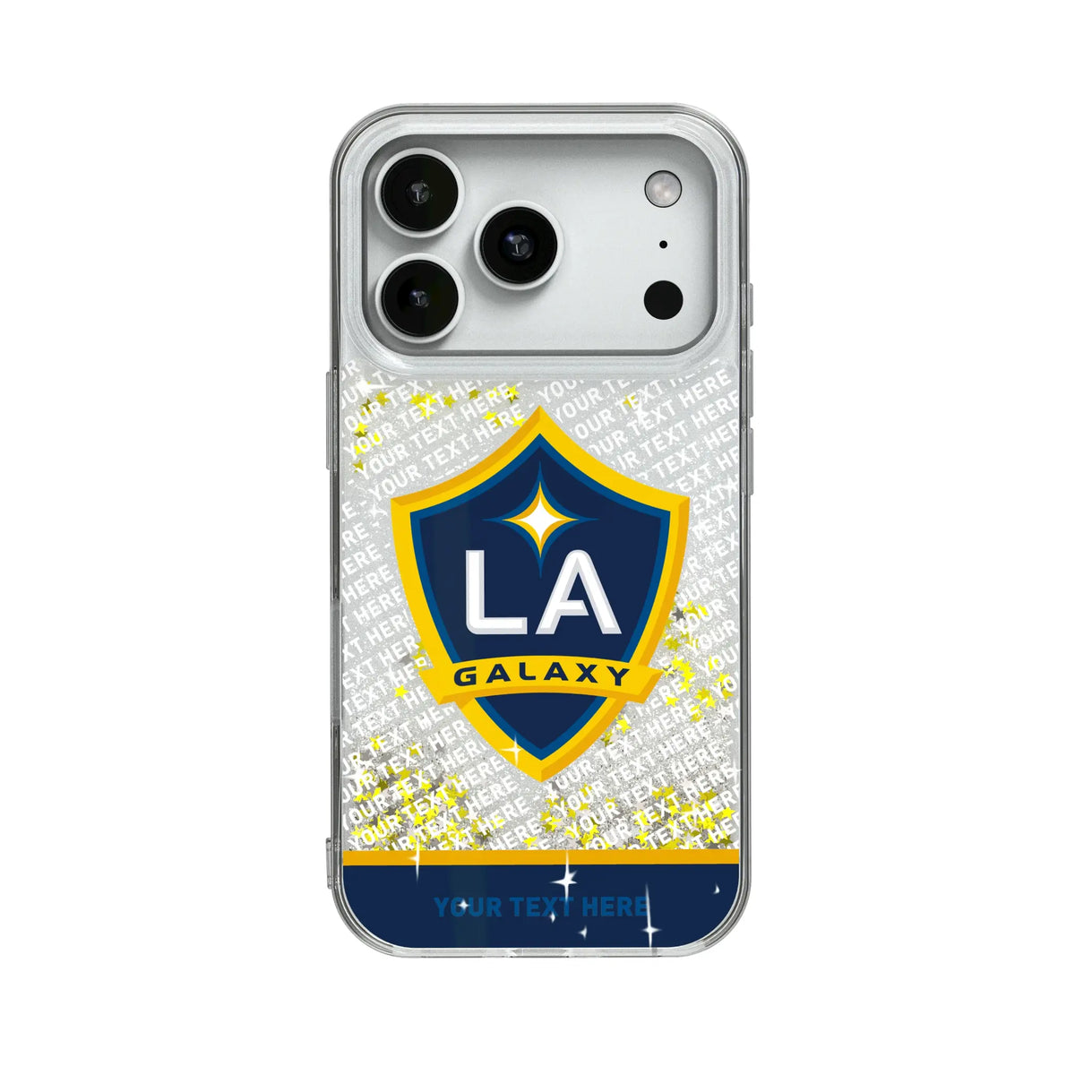 LA Galaxy Personalized EndZone Plus Glitter Phone Case for Apple iPhone