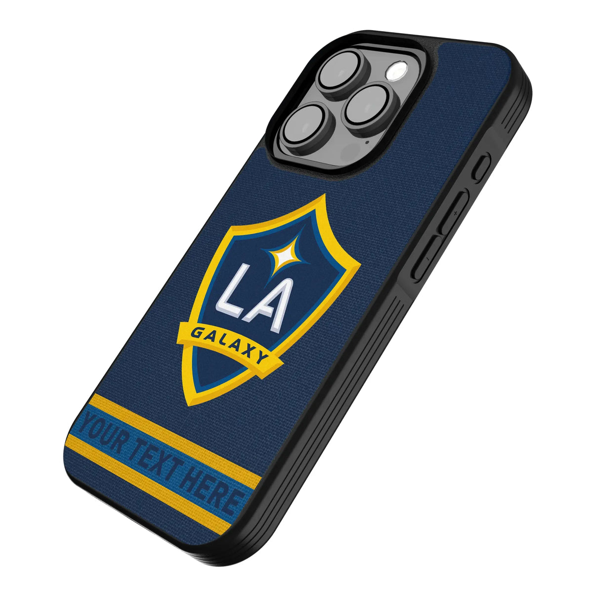 LA Galaxy Personalized Stripe iPhone Bump Phone Case for Apple iPhone - Isometric View