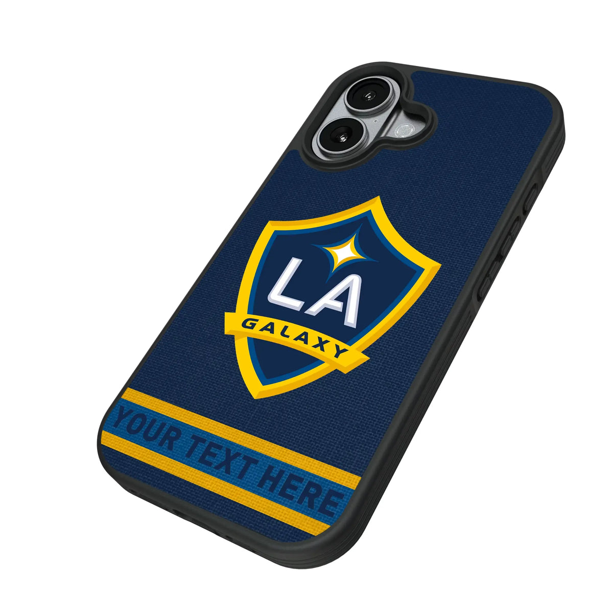 LA Galaxy Personalized Stripe iPhone Bump Phone Case for Apple iPhone - Isometric View#Device_iPhone 17