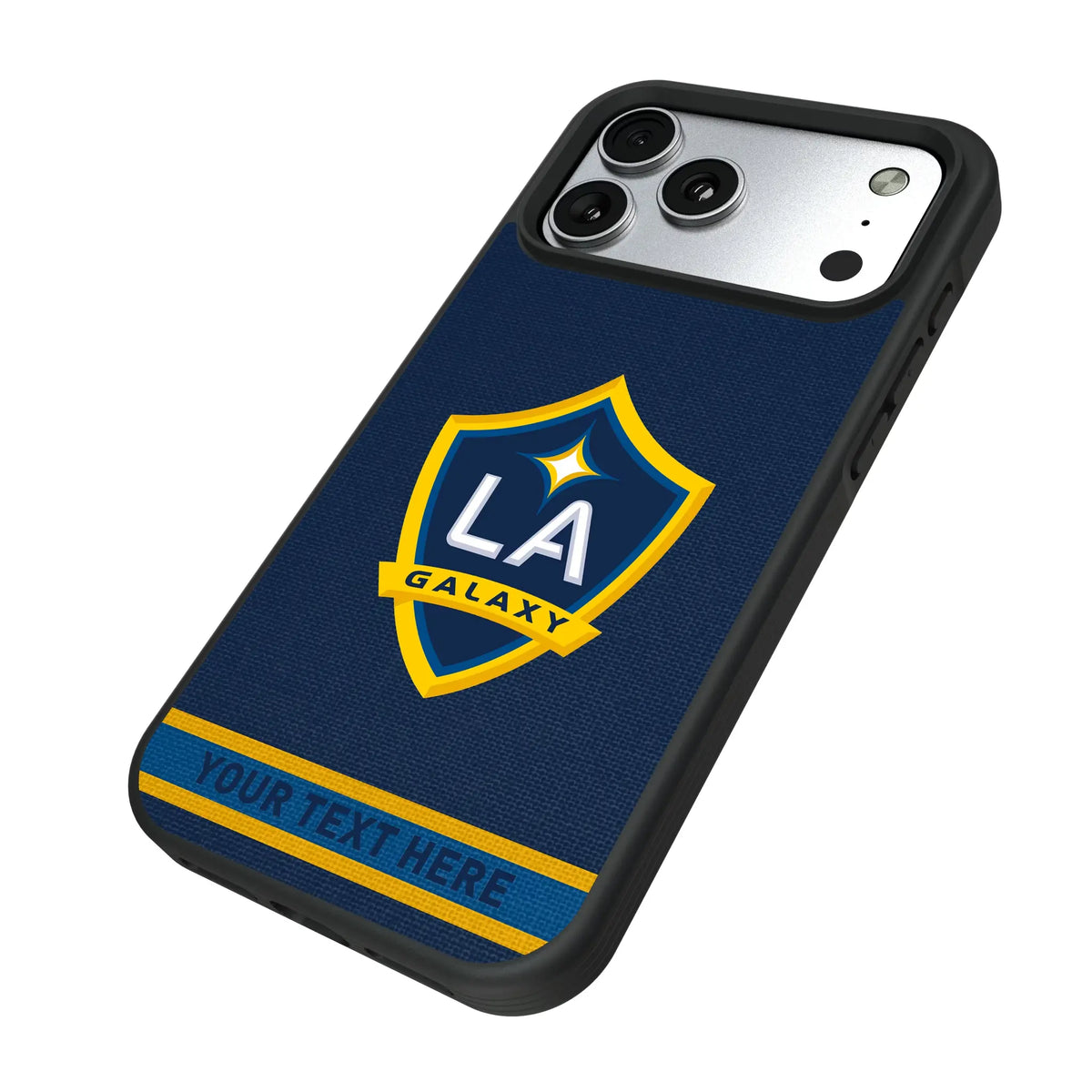 LA Galaxy Personalized Stripe iPhone Bump Phone Case for Apple iPhone - Isometric View#Device_iPhone 17 Pro Max