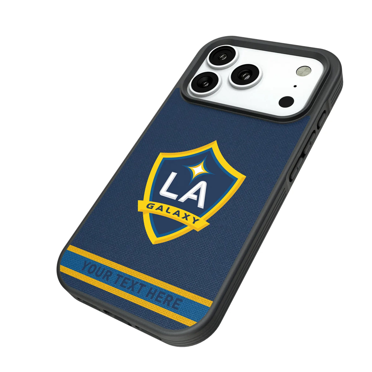 LA Galaxy Personalized Stripe iPhone Bump Phone Case for Apple iPhone - Isometric View#Device_iPhone 18 Pro