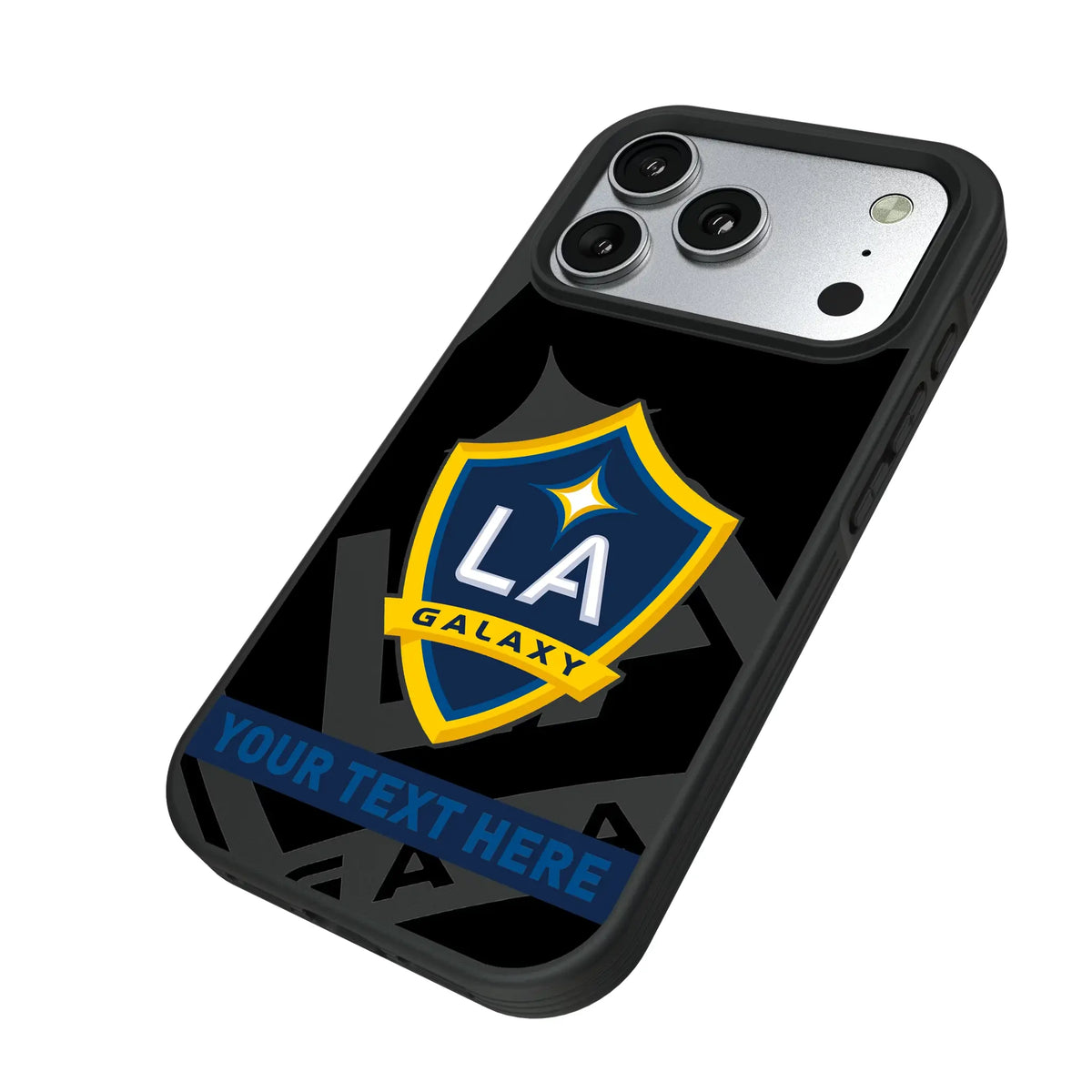 LA Galaxy Personalized Tilt iPhone Bump Phone Case for Apple iPhone - Isometric View#Device_iPhone 17 Pro