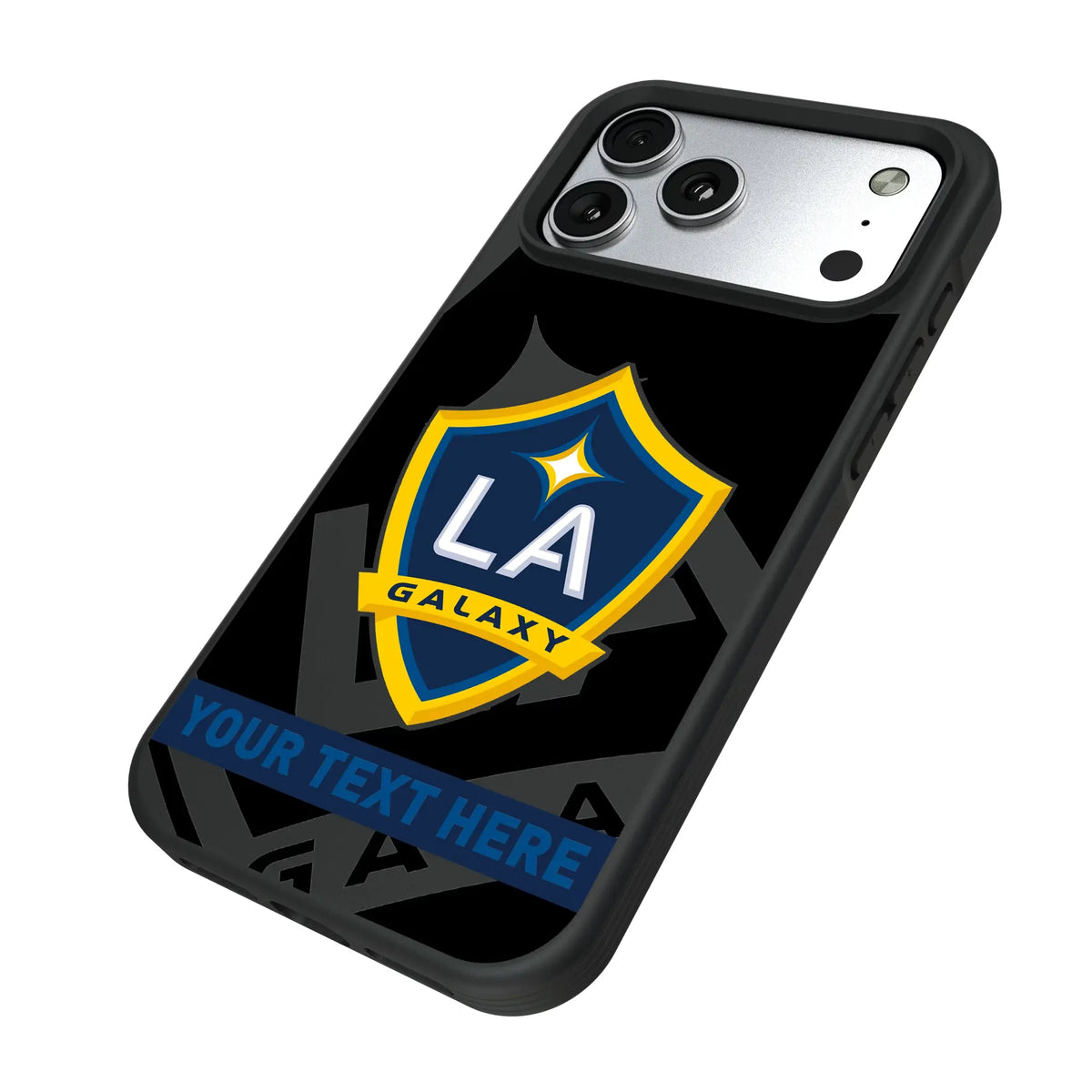 LA Galaxy Personalized Tilt iPhone Bump Phone Case for Apple iPhone - Isometric View#Device_iPhone 17 Pro Max