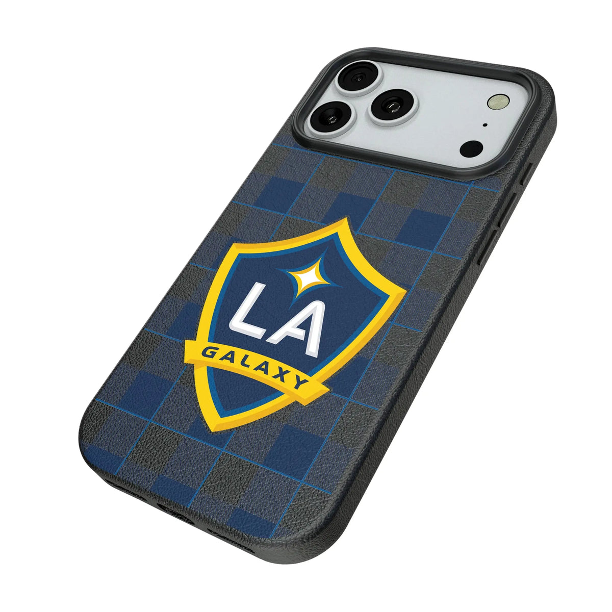 LA Galaxy Plaid iPhone MagSafe Compatible Phone Case for Apple iPhone - Isometric View#Device_iPhone 18 Pro Max