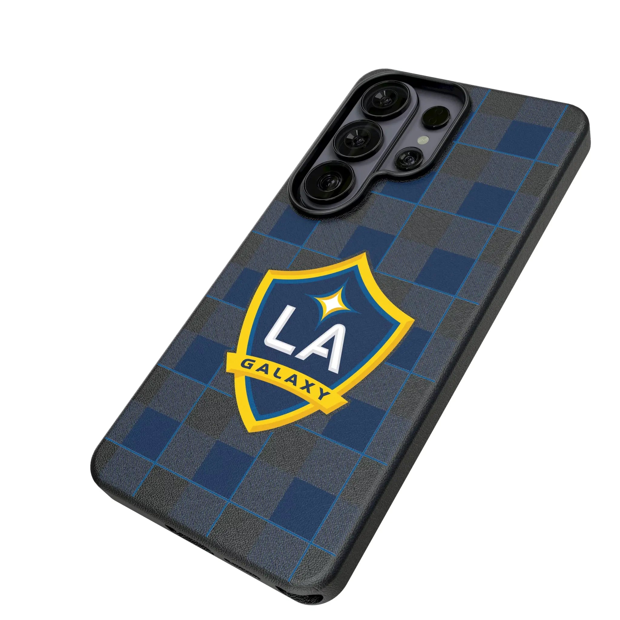 LA Galaxy Plaid Galaxy MagSafe Compatible Phone Case for Samsung Galaxy - Isometric View#Device_Galaxy S26 Ultra