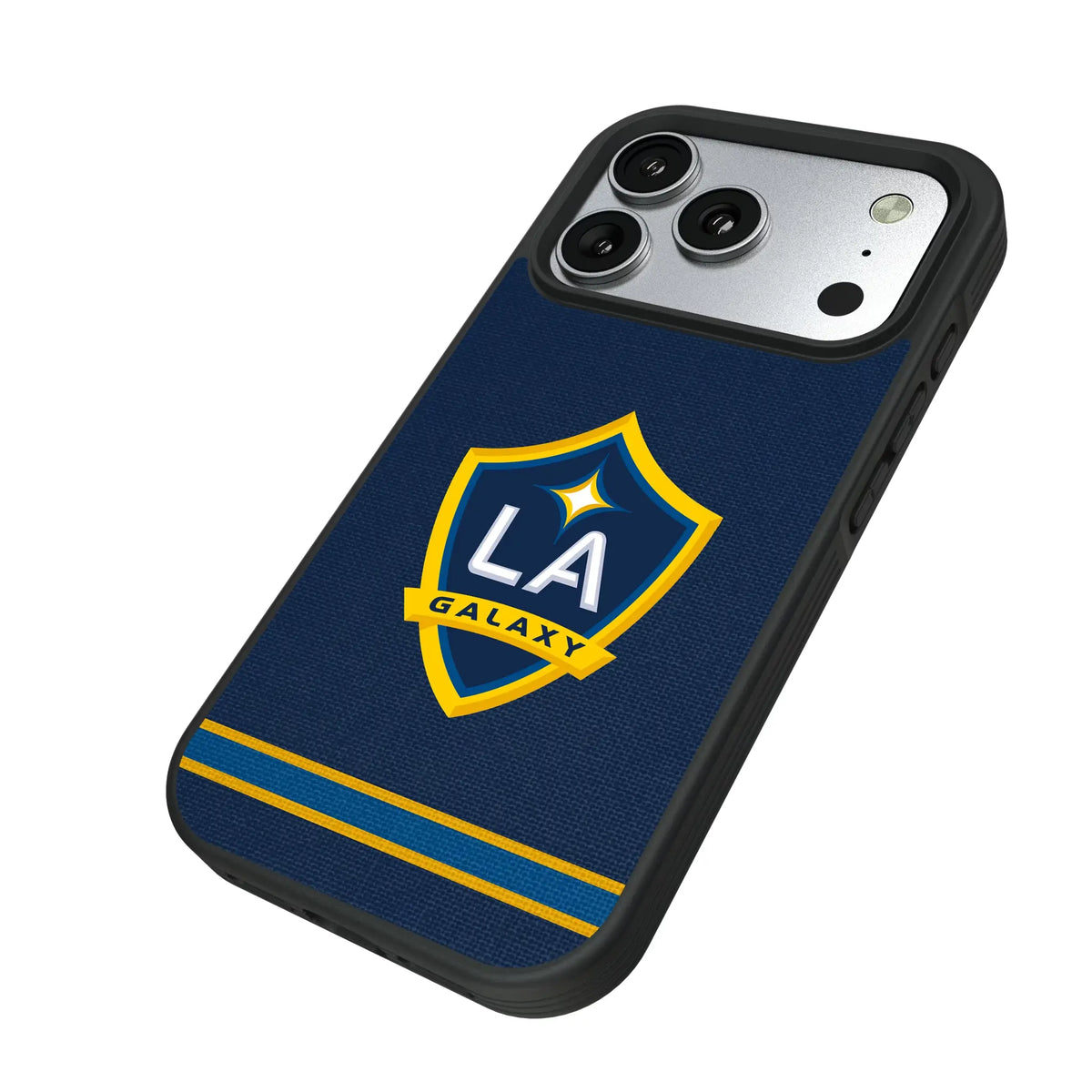LA Galaxy Stripe iPhone Bump Phone Case for Apple iPhone - Isometric View#Device_iPhone 17 Pro