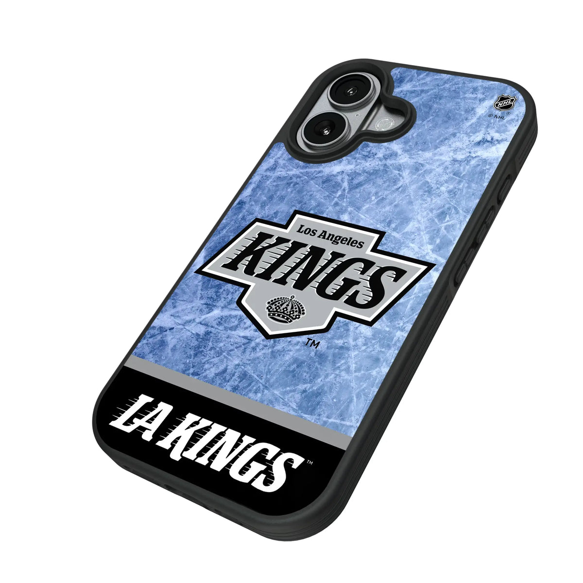 LA Kings Ice Wordmark iPhone Bump Phone Case for Apple iPhone - Isometric View#Device_iPhone 17