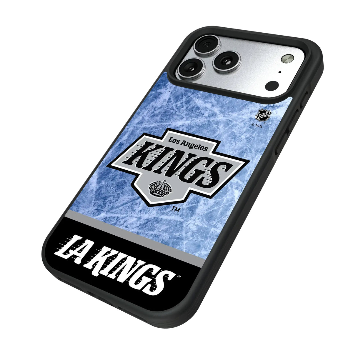 LA Kings Ice Wordmark iPhone Bump Phone Case for Apple iPhone - Isometric View#Device_iPhone 17 Pro Max