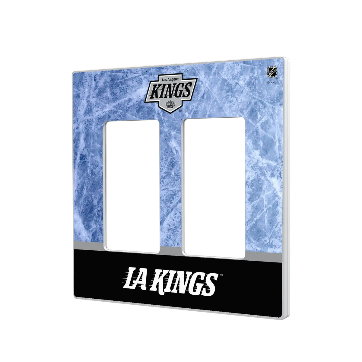 LA Kings Ice Wordmark Hidden-Screw Light Switch Plate#Style_Double Rocker