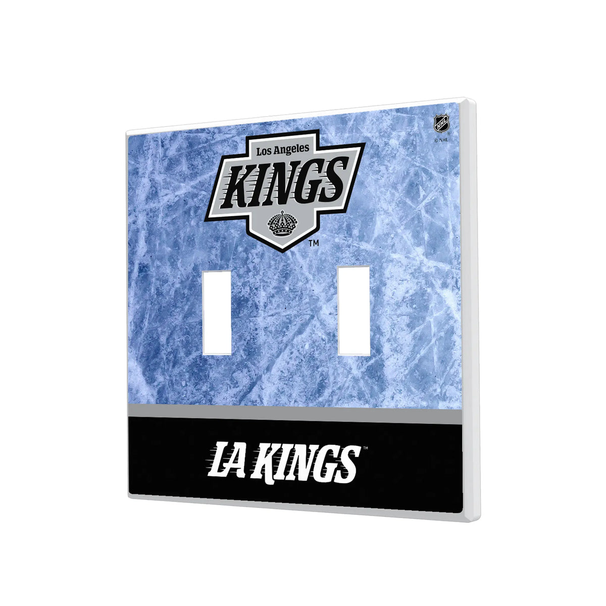 LA Kings Ice Wordmark Hidden-Screw Light Switch Plate#Style_Double Toggle