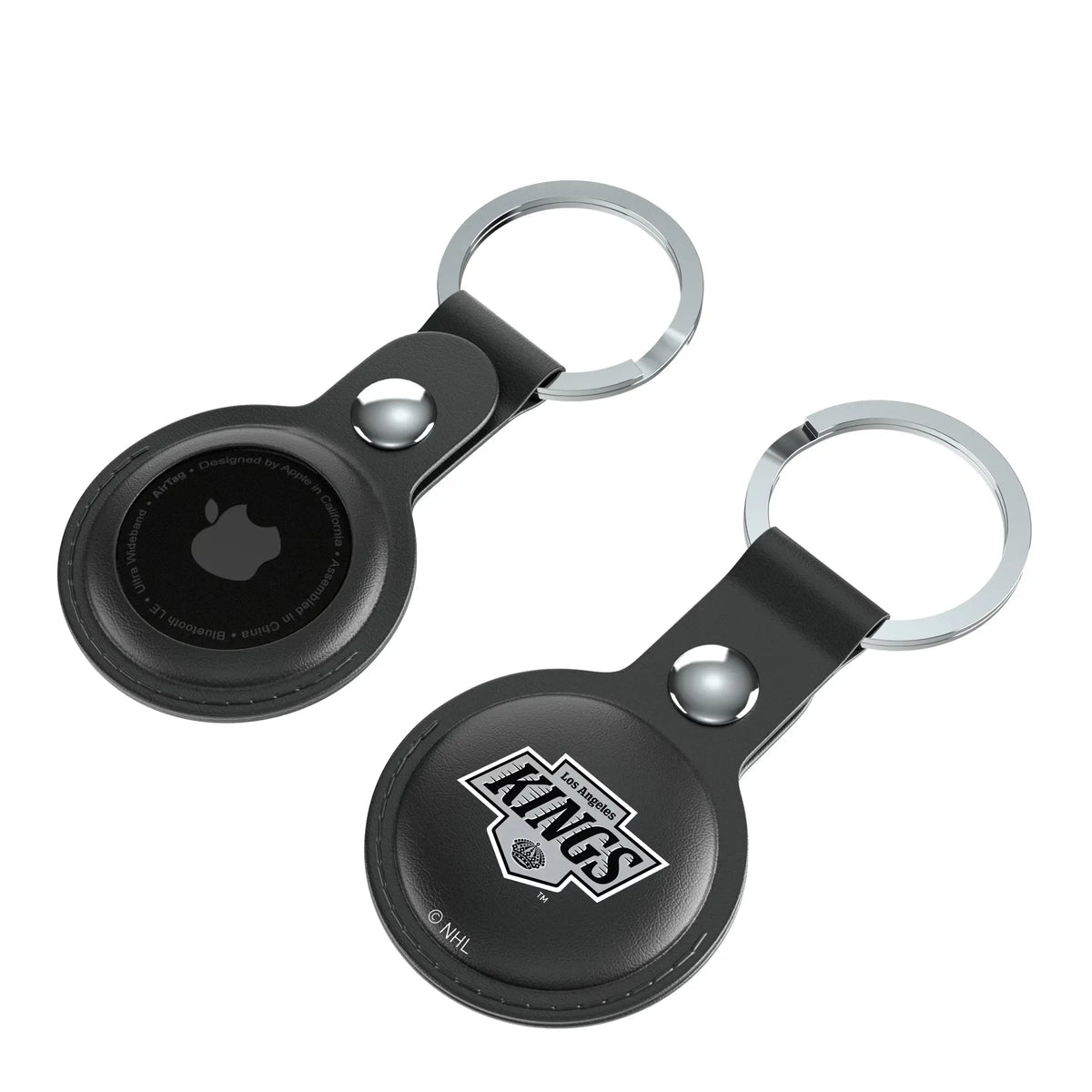 LA Kings Insignia AirTag Black Airtag Holder 2-Pack - Isometric View