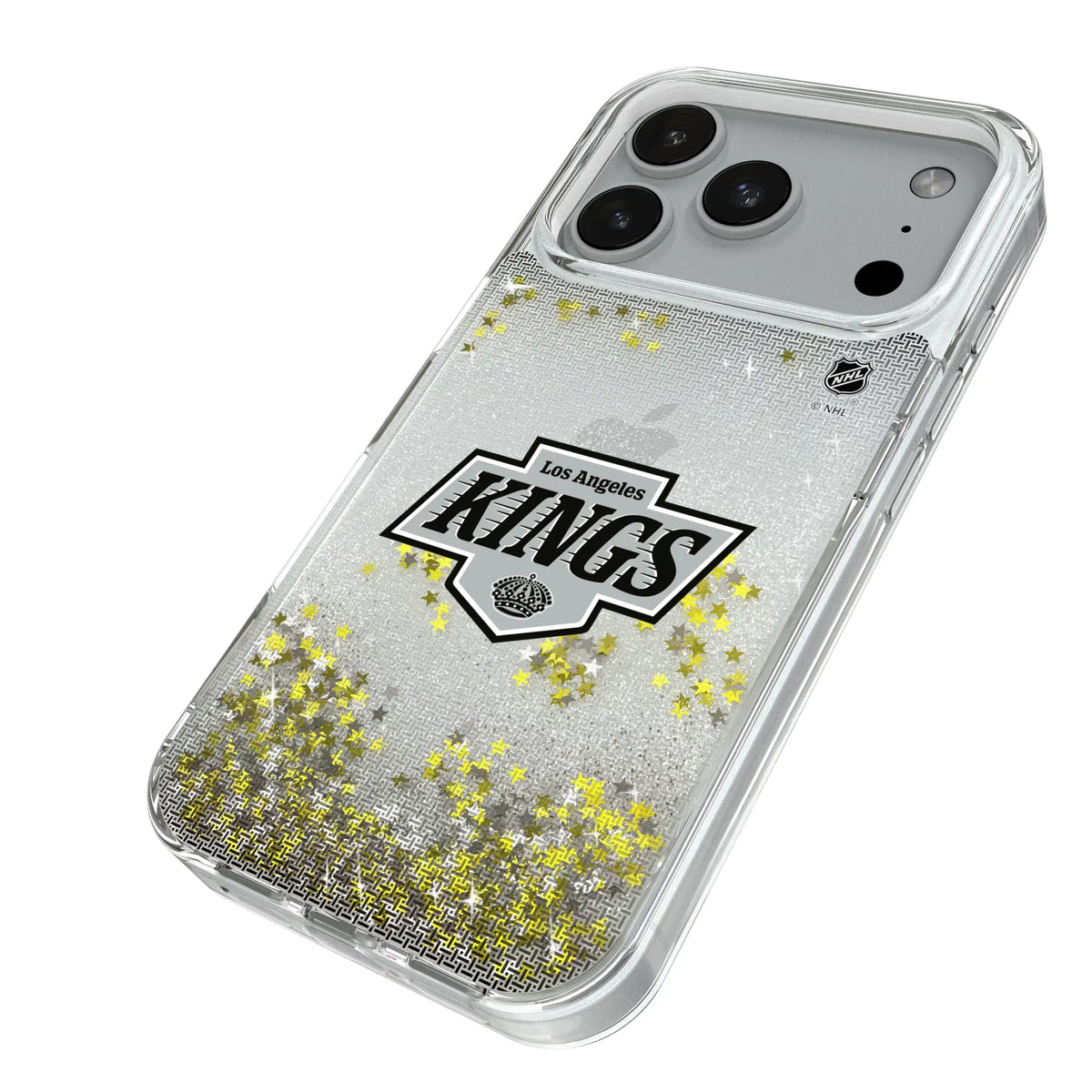 LA Kings Linen iPhone Glitter Phone Case for Apple iPhone - Isometric View#Device_iPhone 18 Pro
