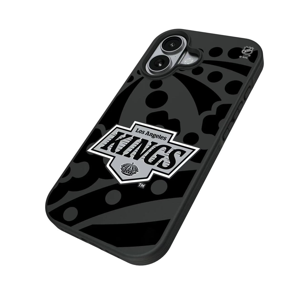 LA Kings Monocolor Tilt iPhone Bump Phone Case for Apple iPhone - Isometric View#Device_iPhone 17
