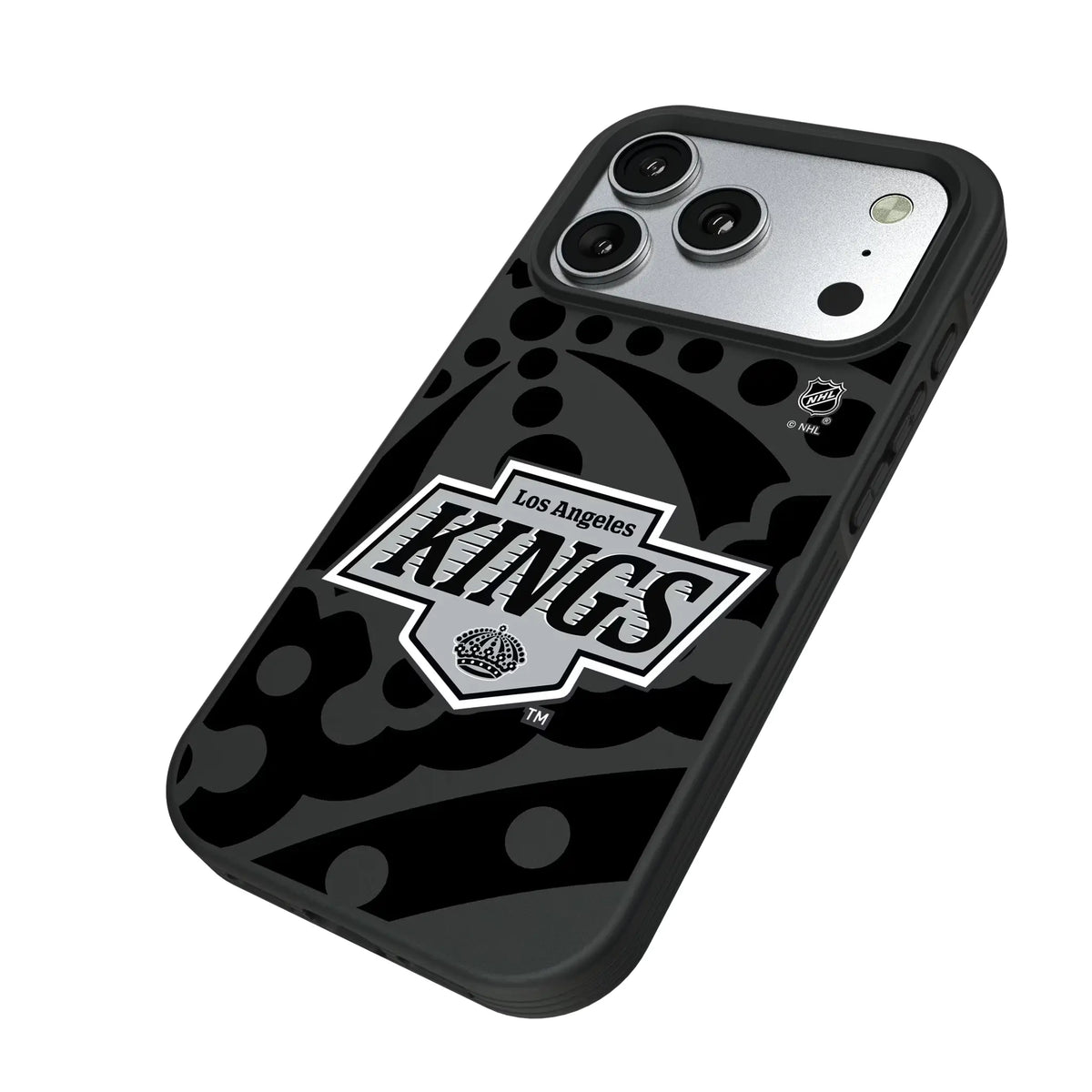 LA Kings Monocolor Tilt iPhone Bump Phone Case for Apple iPhone - Isometric View#Device_iPhone 17 Pro