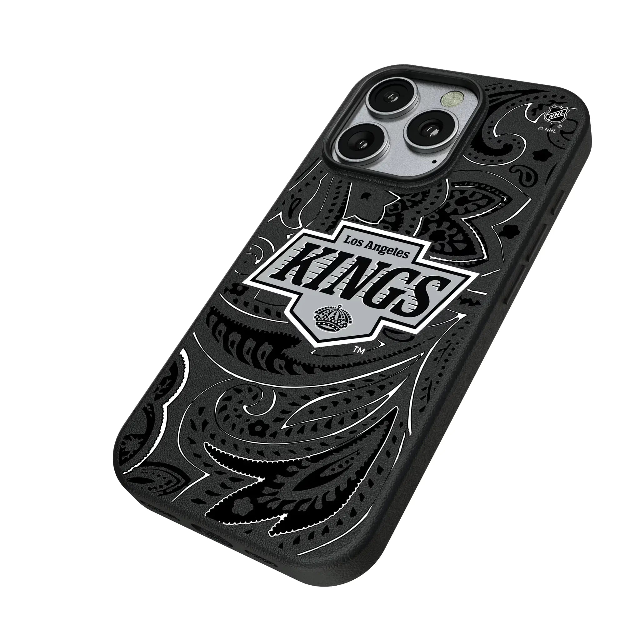 LA Kings Paisley iPhone MagSafe Compatible Phone Case for Apple iPhone - Isometric View
