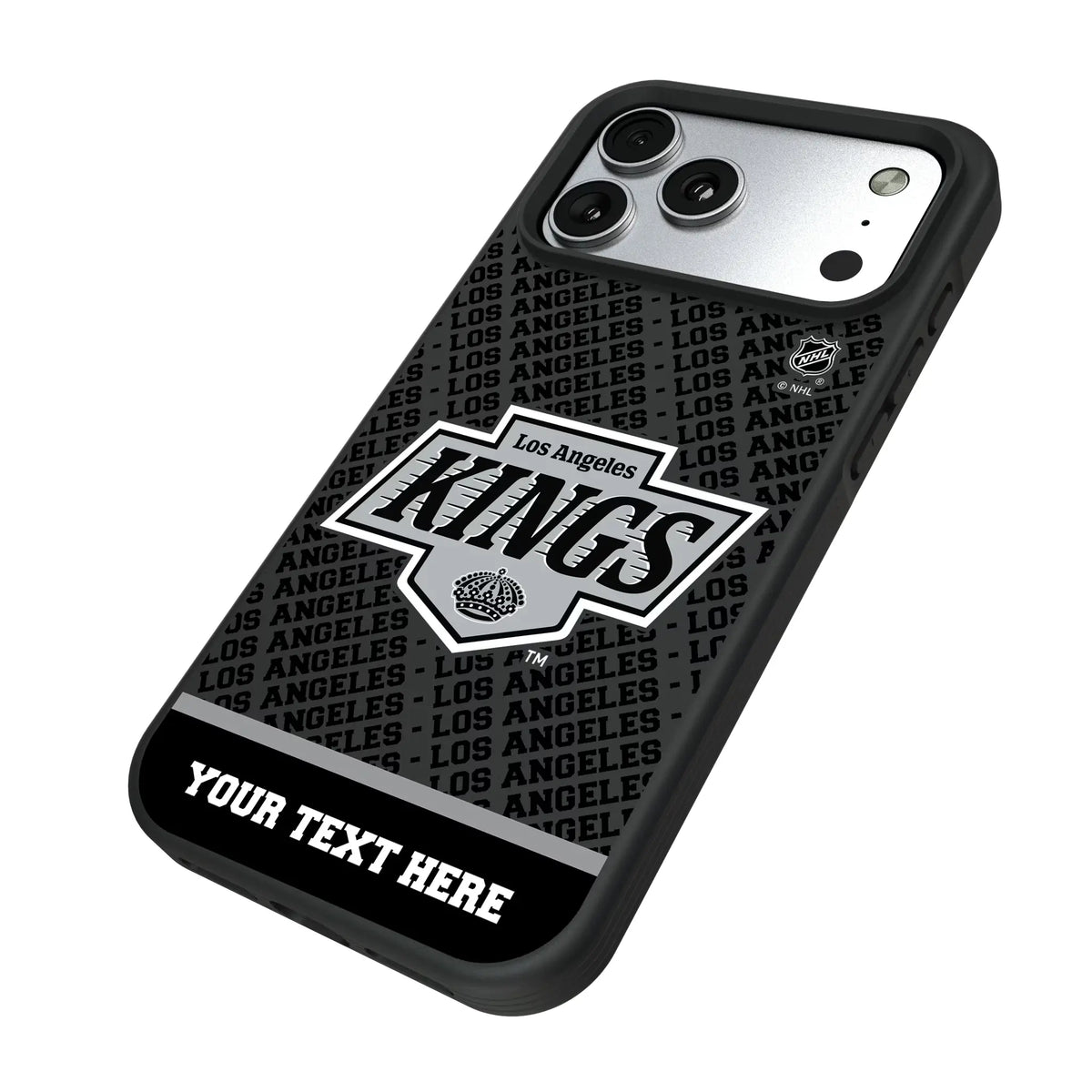 LA Kings Personalized EndZone Plus iPhone Bump Phone Case for Apple iPhone - Isometric View#Device_iPhone 17 Pro Max