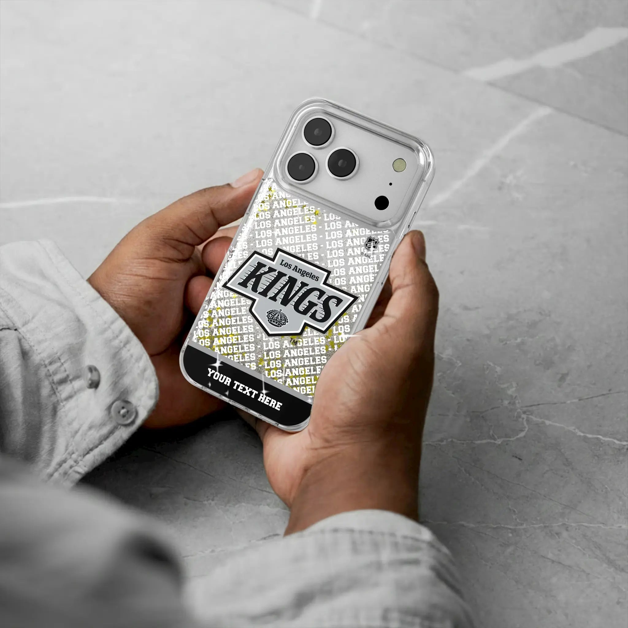 LA Kings Personalized EndZone Plus iPhone Glitter Phone Case for Apple iPhone - Lifestyle#Device_iPhone 17 Pro