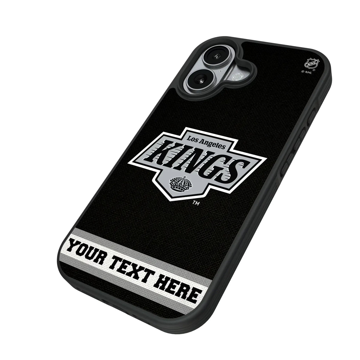 LA Kings Personalized Stripe iPhone Bump Phone Case for Apple iPhone - Isometric View#Device_iPhone 17