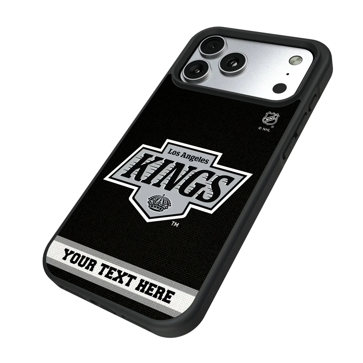 LA Kings Personalized Stripe iPhone Bump Phone Case for Apple iPhone - Isometric View#Device_iPhone 17 Pro Max