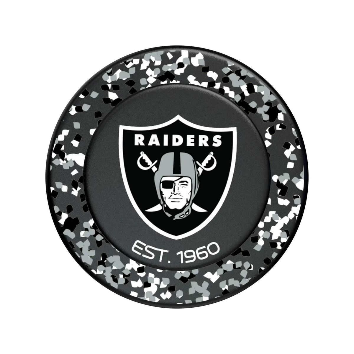 Las Vegas Raiders Confetti Popsockets Round Magnetic