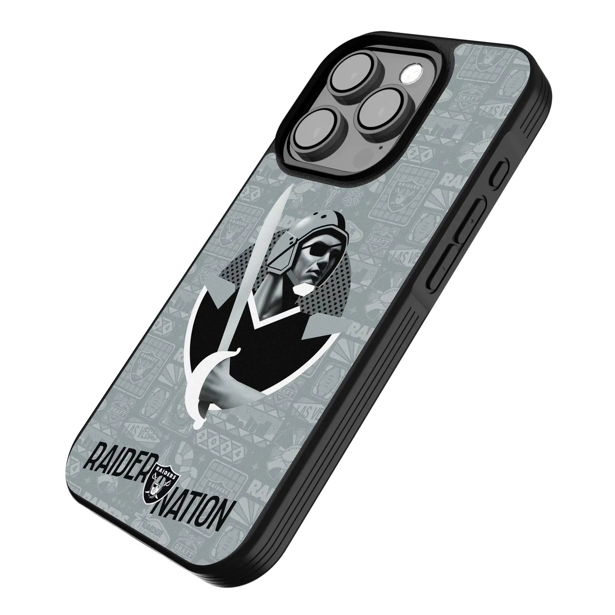 Las Vegas Raiders Deco iPhone Bump Phone Case for Apple iPhone - Isometric View