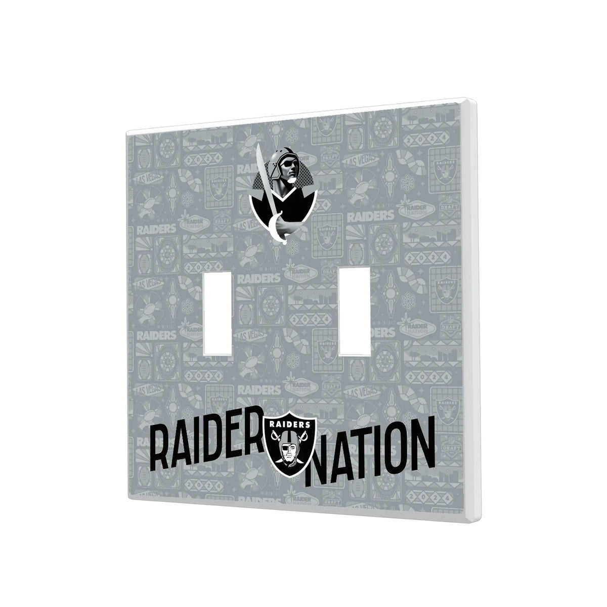 Las Vegas Raiders Deco Hidden-Screw Light Switch Plate#Style_Double Toggle