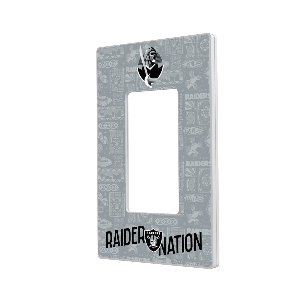 Las Vegas Raiders Deco Hidden-Screw Light Switch Plate#Style_Single Rocker