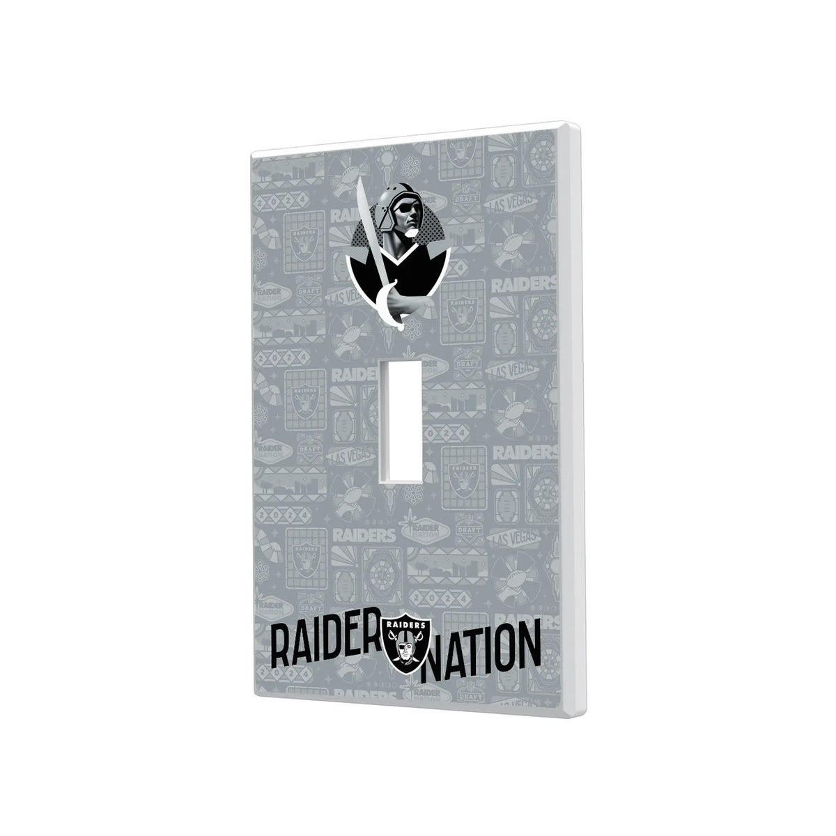 Las Vegas Raiders Deco Hidden-Screw Light Switch Plate#Style_Single Toggle